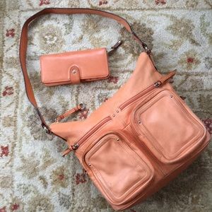 Tignanello soft leather shoulder bag and wallet